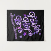 アルツハイマーの認識度紫色のリボン製品の信仰 タペストリー (正面(横))