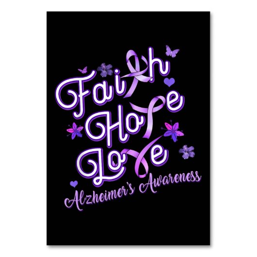 アルツハイマーの認識度紫色のリボン製品の信仰 テーブルナンバー (正面)