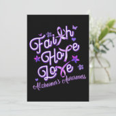 アルツハイマーの認識度紫色のリボン製品の信仰 招待状 (スタンド正面)