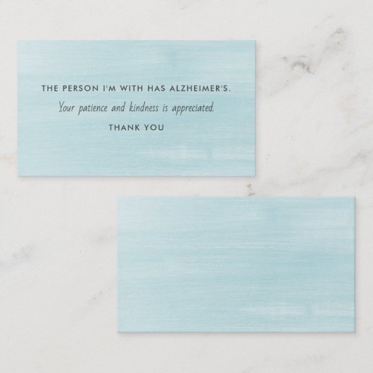 アルツハイマー型認知症の忍耐に関する親切な情報 名刺 (正面/裏面)