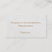 アルツハイマー型認知症忍耐情報 名刺 (正面)
