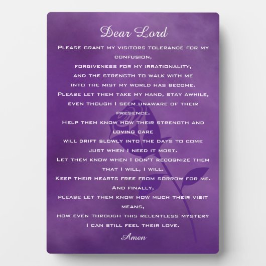 アルツハイマー病と共に生きる祈りの言葉 フォトプラーク (正面)