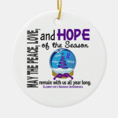 アルツハイマー病のクリスマス3の雪の地球 セラミックオーナメント (正面)