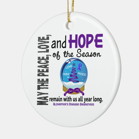 アルツハイマー病のクリスマス3の雪の地球 セラミックオーナメント (左)