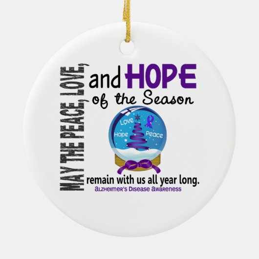 アルツハイマー病のクリスマス3の雪の地球 セラミックオーナメント (裏面)