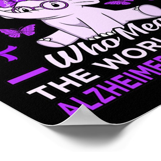 アルツハイマー病の衣服リブ用の認識度紫 ポスター (角)