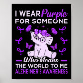 アルツハイマー病の衣服リブ用の認識度紫 ポスター (正面)