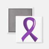 アルツハイマー病パープルリボン3 マグネット (正面/裏面)