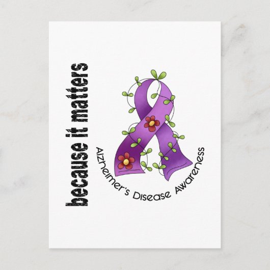 アルツハイマー病フラワーリボン3 ポストカード (正面)