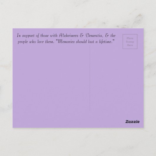 アルツハイマー病認知症 紫の蝶 ポストカード (裏面)