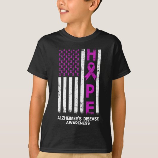アルツハイマー病認識度アメリカ国旗Me Tシャツ (正面)