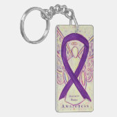 アルツハイマー病認識度リボンキーチェーン キーホルダー (正面左)