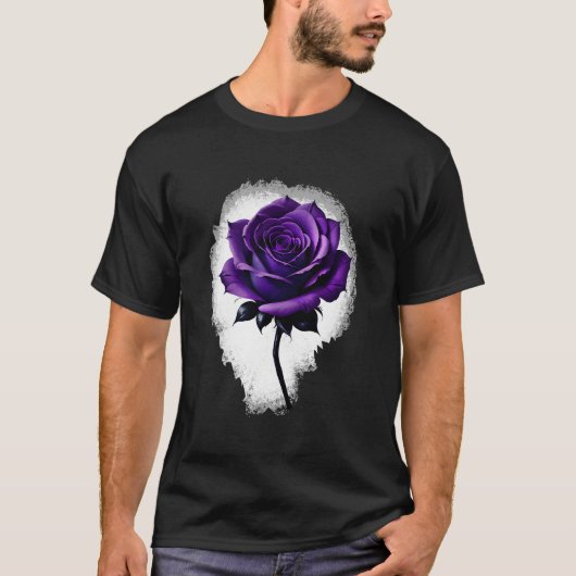 アルツハイマー病認識度紫バラ Tシャツ (正面)