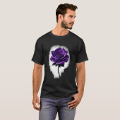 アルツハイマー病認識度紫バラ Tシャツ (正面フル)