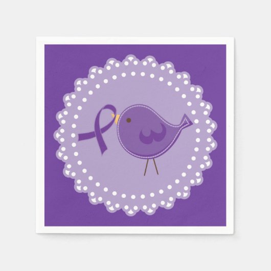 アルツハイマー病認識度鳥 スタンダードカクテルナプキン (正面)