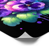 アルツハイマー紫色フローラ汎性認知症アルツハイマー病 ポスター (角)