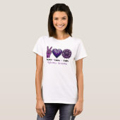 アルツハイマー認知症啓発 PEACE LOVE CURE Tシャツ (正面フル)