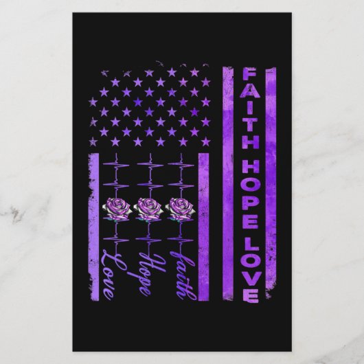 アルツハイマー認識度信仰ホープラブパープル 便箋 (正面)