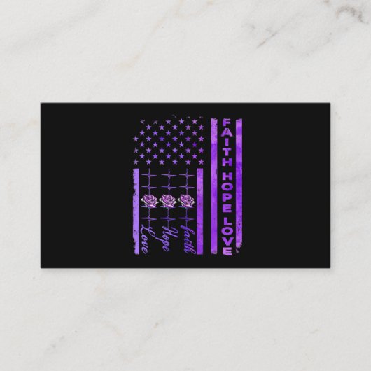 アルツハイマー認識度信仰ホープラブパープル 名刺 (正面)