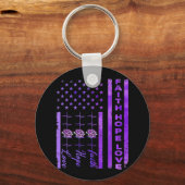 アルツハイマー認識度信仰希望ラブパープル キーホルダー (正面)