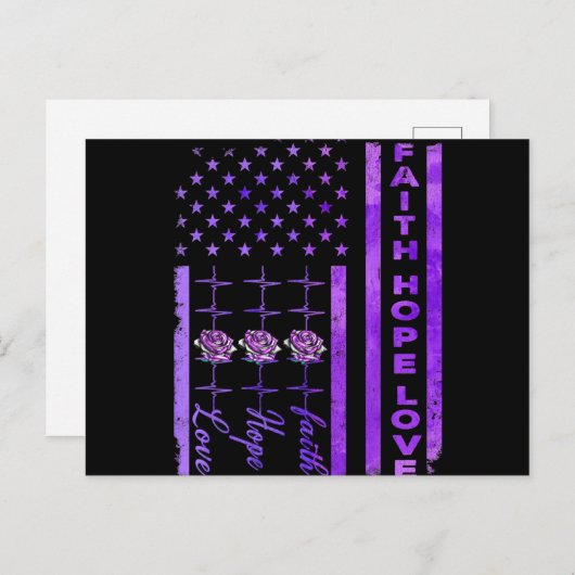 アルツハイマー認識度信仰希望ラブパープル シーズンポストカード (正面/裏面)