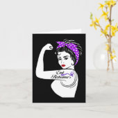 アルツハイマー認識度強力な紫色のリボン女性禁止 カード (黄色い花)