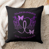 アルツハイマー認識度紫蝶の枕2 クッション (ブランケット)