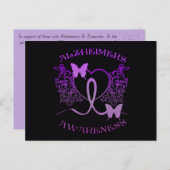 アルツハイマー認識度紫蝶はがき2 ポストカード (正面/裏面)