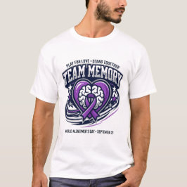 アルツハイマー・デイチーム・メモリー・カレッジリボン Tシャツ