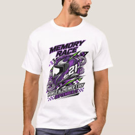 アルツハイマー・デイメモリーレースヘルメットパープル Tシャツ