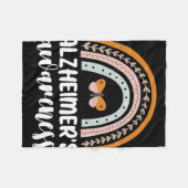 アルツハイマー's認識度認知症レインボーバターフ フリースブランケット (正面(横))