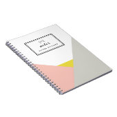 アルテアピンク&グレーノートブパーソナライズされたック ノートブック (右側)