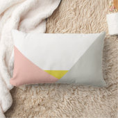 アルテアピンク&グレー抽象芸術カラーブロックピロー ランバークッション (ブランケット)