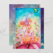 アルテア / ピンクの花の遊び心のある妖精 ポストカード (正面/裏面)