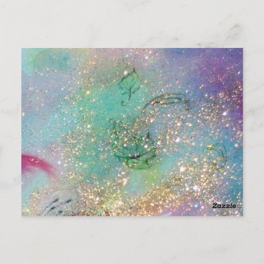 アルテア / ピンクの花の遊び心のある妖精 ポストカード (裏面)