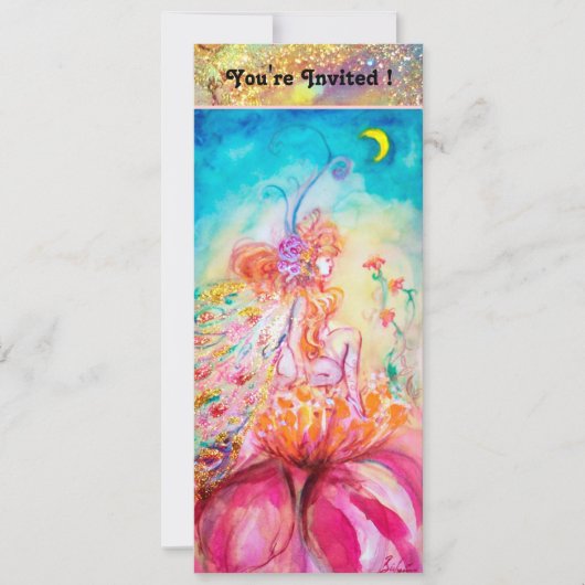 アルテア、ピンク、青、黄、緑 招待状 (正面)