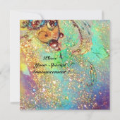 アルテア , モノグラム ピンク 青 黄 緑 輝き 招待状 (裏面)