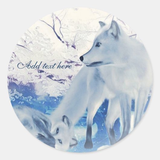 アルティキツネのシール ラウンドシール (正面)