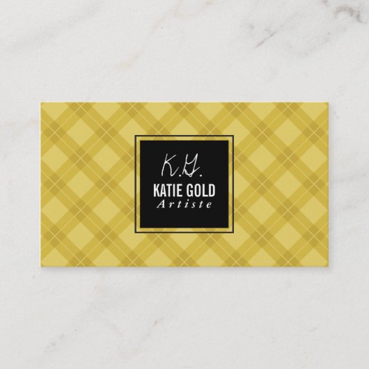 アルティスト |黄アーガイル色 名刺 (正面)