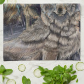 アルティックオオカミ冬のキッチンタオル キッチンタオル (折り畳み)