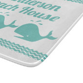 アルティックティール(緑がかった色)ブルークジラ&ウェーブブルー&ウェーブブルー&ホワイト沿岸 カッティングボード (角)