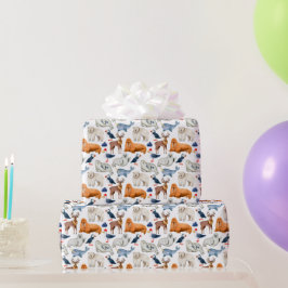 アルティックパターン水彩極動物シールウォラス ラッピングペーパー