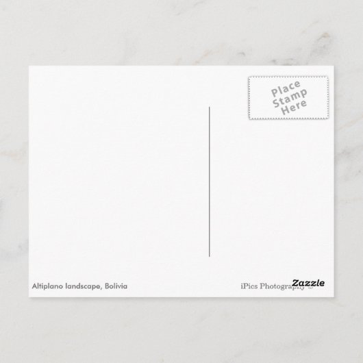 アルティプラノの風景の中の火山の黒い葉書 ポストカード (裏面)