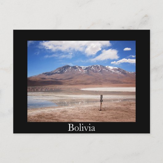 アルティプラノの風景の中の火山の黒い葉書 ポストカード (正面)