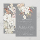 アルティメットグレーパンパスグラスフローラジャングル結婚ズ エンクロージャーカード (正面/裏面)