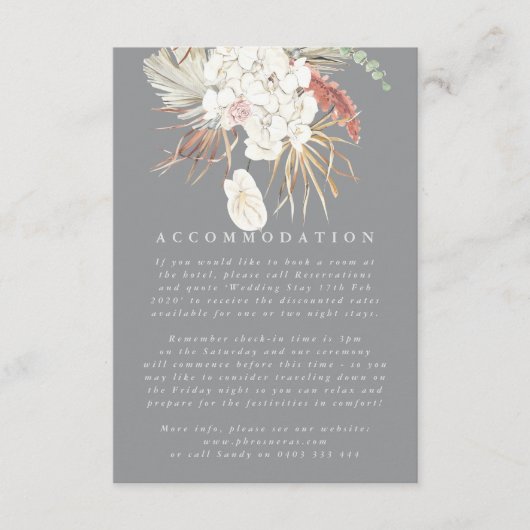 アルティメットグレーパンパスグラスフローラジャングル結婚ズ エンクロージャーカード (正面)