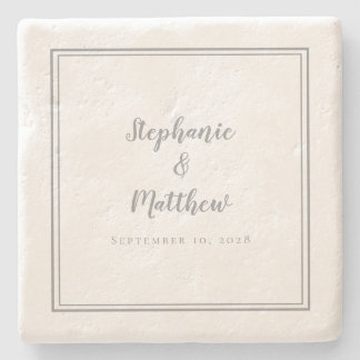 アルティメットグレ結婚イの新郎新婦シンプルのエレガント ストーンコースター