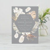 アルティメットパンパスグラスフローラトロピカルグレイ結婚ズ 招待状 (スタンド正面)