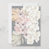 アルティメットパンパスグラスフローラトロピカルグレイ結婚ズ 招待状 (裏面)