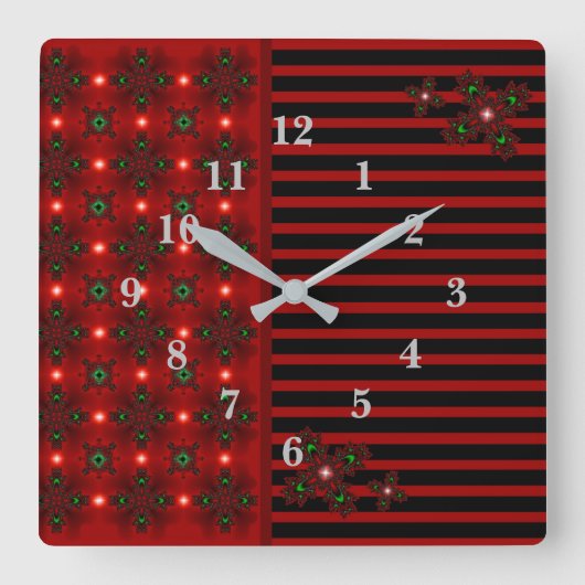 アルテコフラワーズインレトロスタイル スクエア壁時計 (正面)